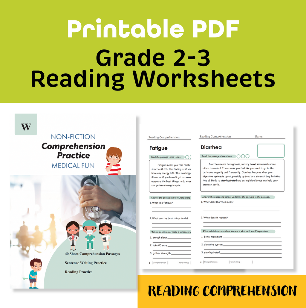 Medical Symptoms Reading Comprehension Passages – Grades 2–3 Printable Worksheets