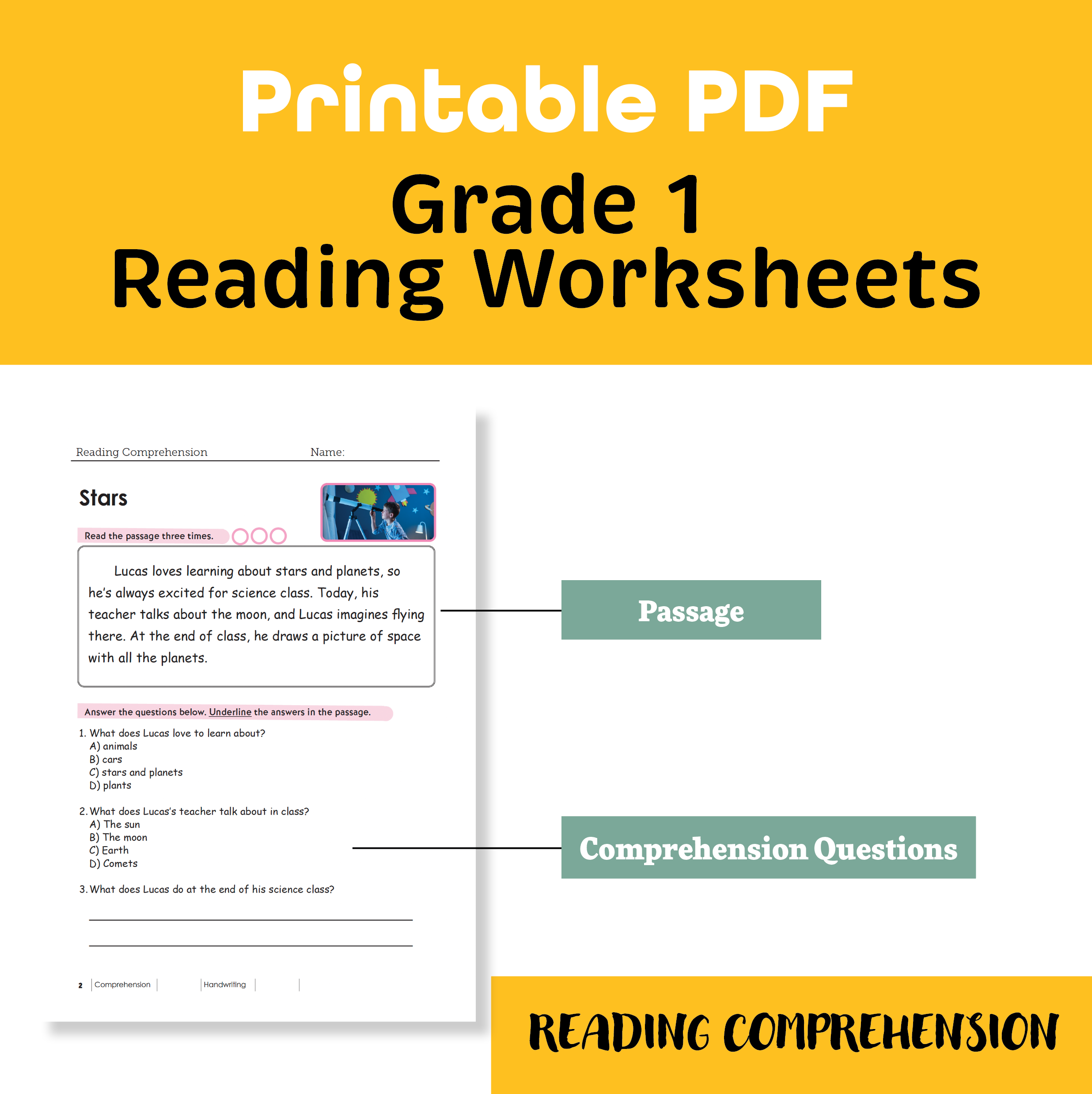 Reading Comprehension Grade 1 Level